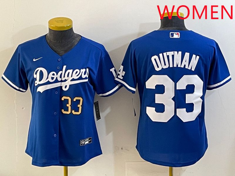 Women Los Angeles Dodgers #33 Outman Blue Game 2025 Nike MLB Jersey style 9